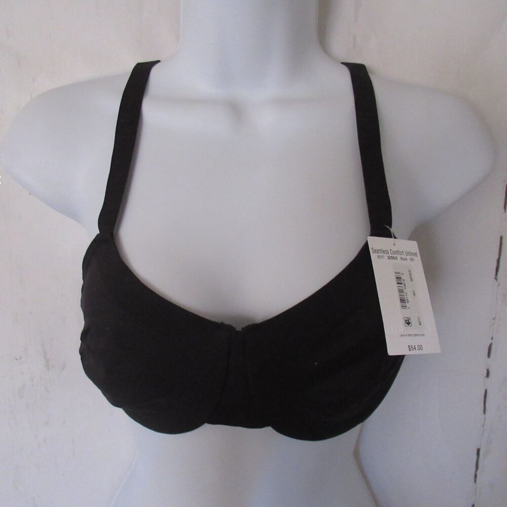 New Le Mystere Bra 32DD 32E Black‎ Seamless Comfort Unlined Underwire